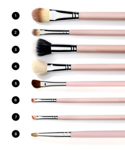 8 makeup brushes